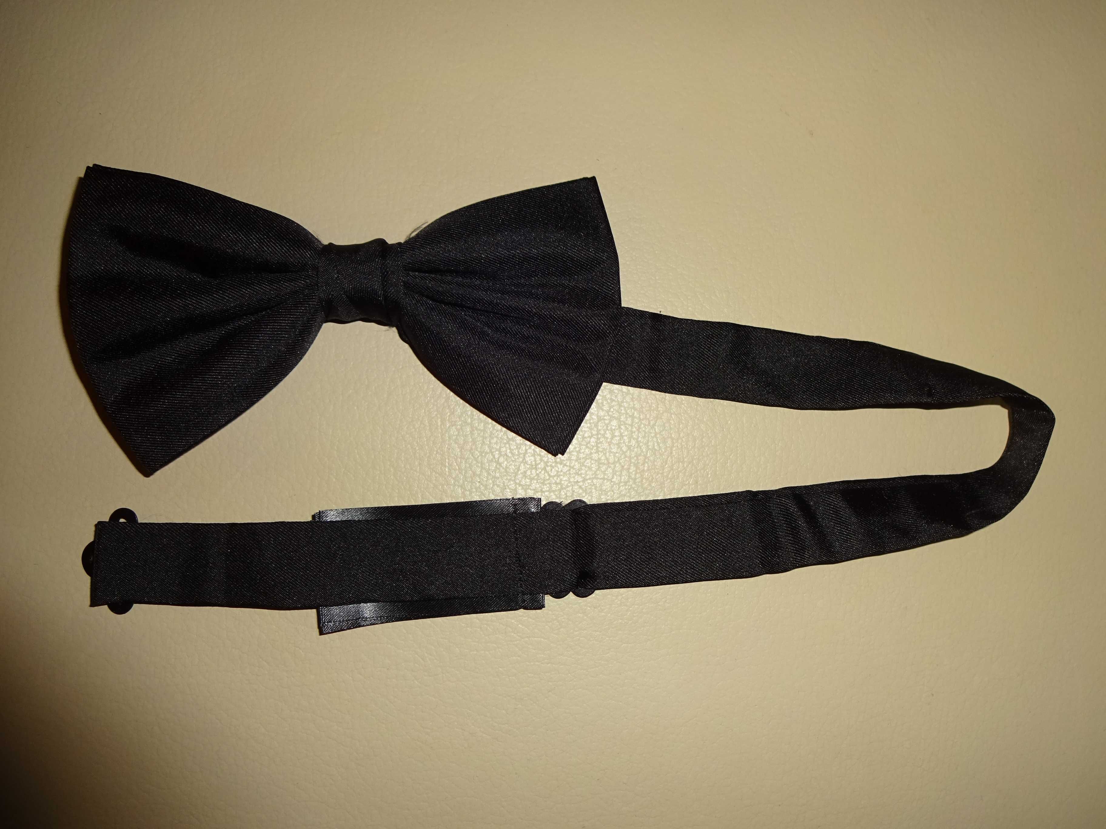 Debenhams Black Tie 100% SILK czarna jedwabna mucha / muszka OKAZJA