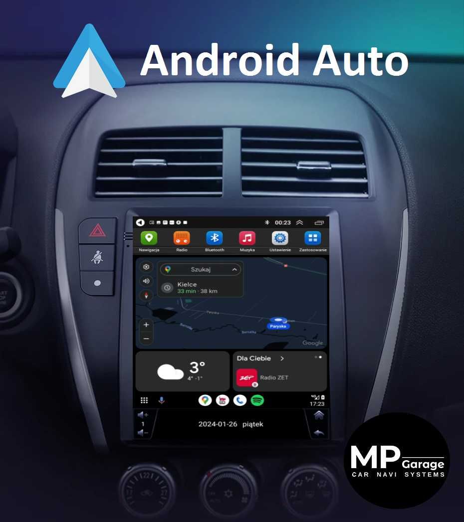 Radio Mitsubishi ASX Android_13 CarPlay/AA TESLA Montaż