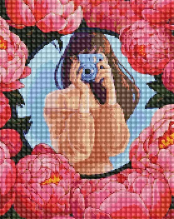 Diamentowa mozaika - Kwiatowe selfie 40x50cm Ideyka folia,404x506 mm