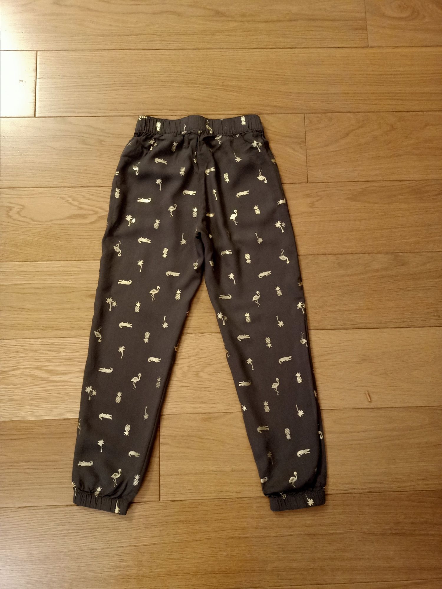 Spodnie haremki h&m r 116 khaki złote flaming ananas super stan!