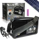 Radio turystyczne z akumulatorem latarką i panelem solarnym