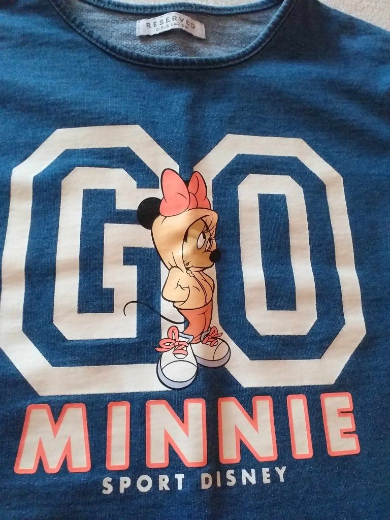 Dresowa sukienka dziewczęca myszka minnie Reserved 140 cm 10 lat