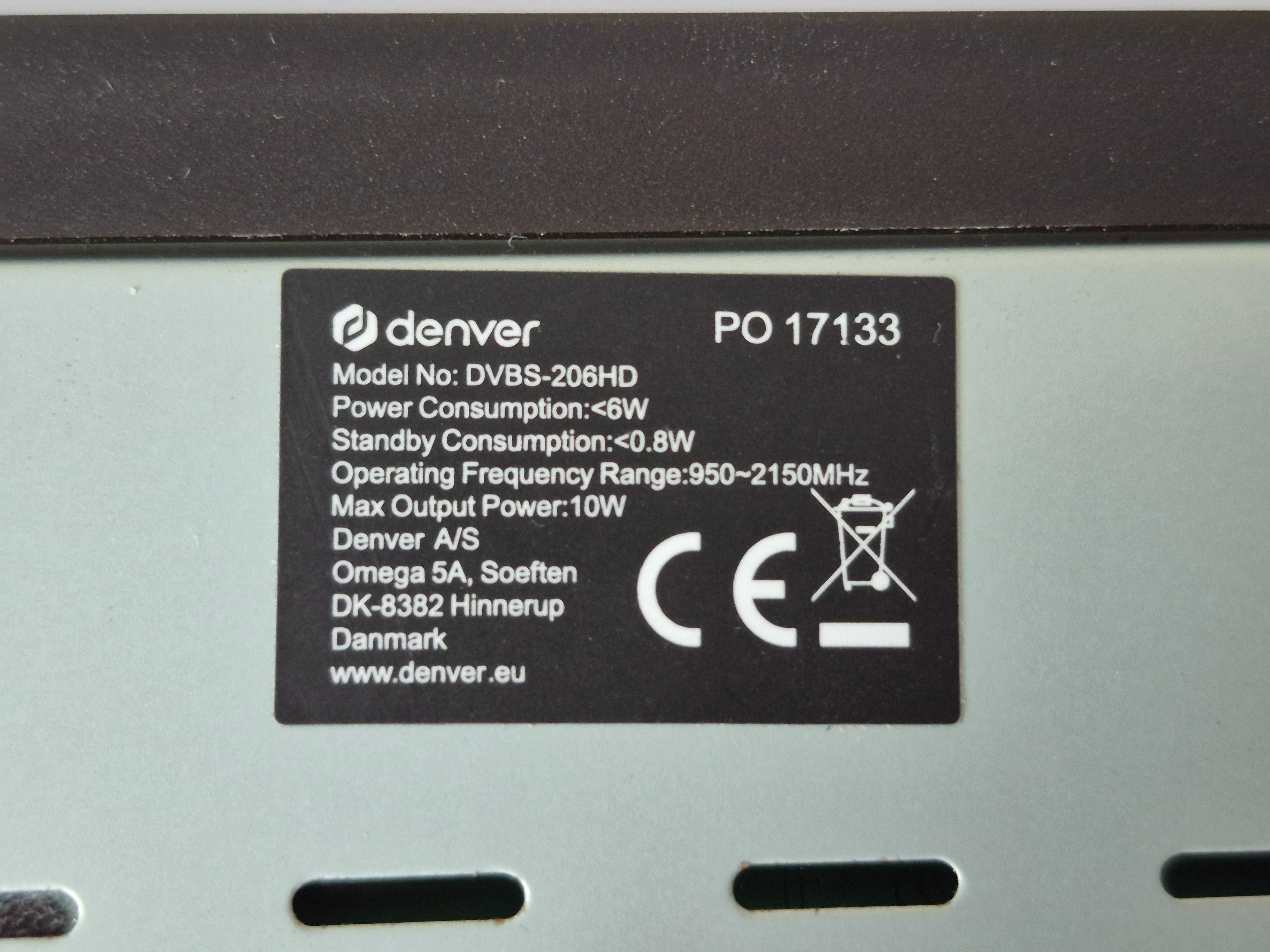 Denver DVBS-206HD dekoder DVB-S2 Satellite Receiver