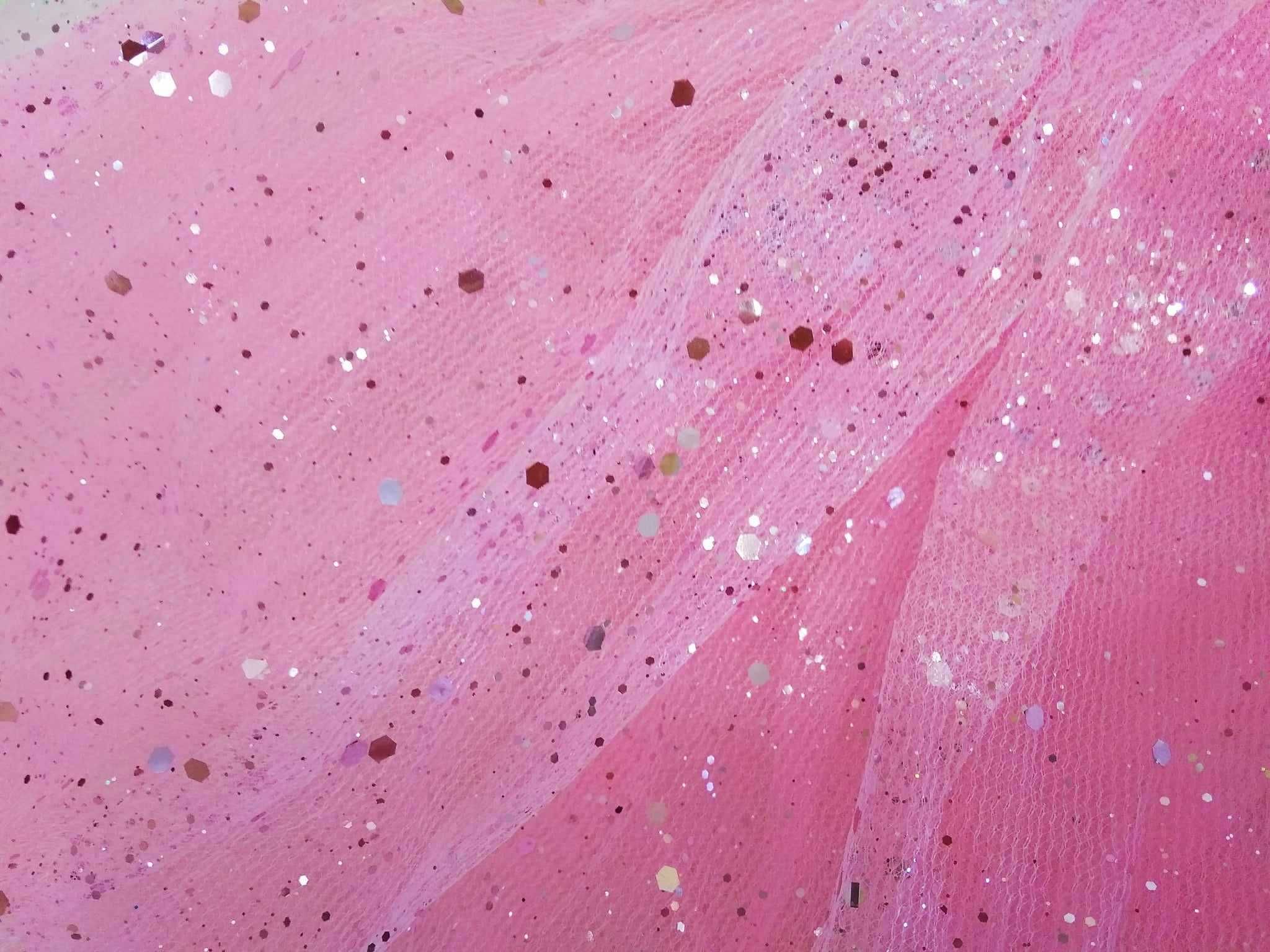 Спідниця фатинова юбка фатин дитяча на резинці Рожева з блискітками