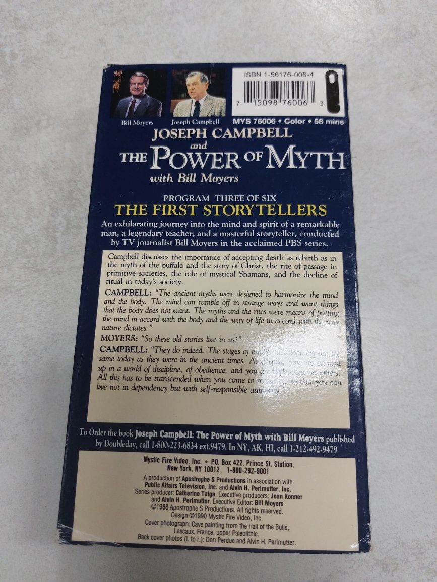 The power of Myth 3. The first Storytellers. Joseph Campbell. VhS