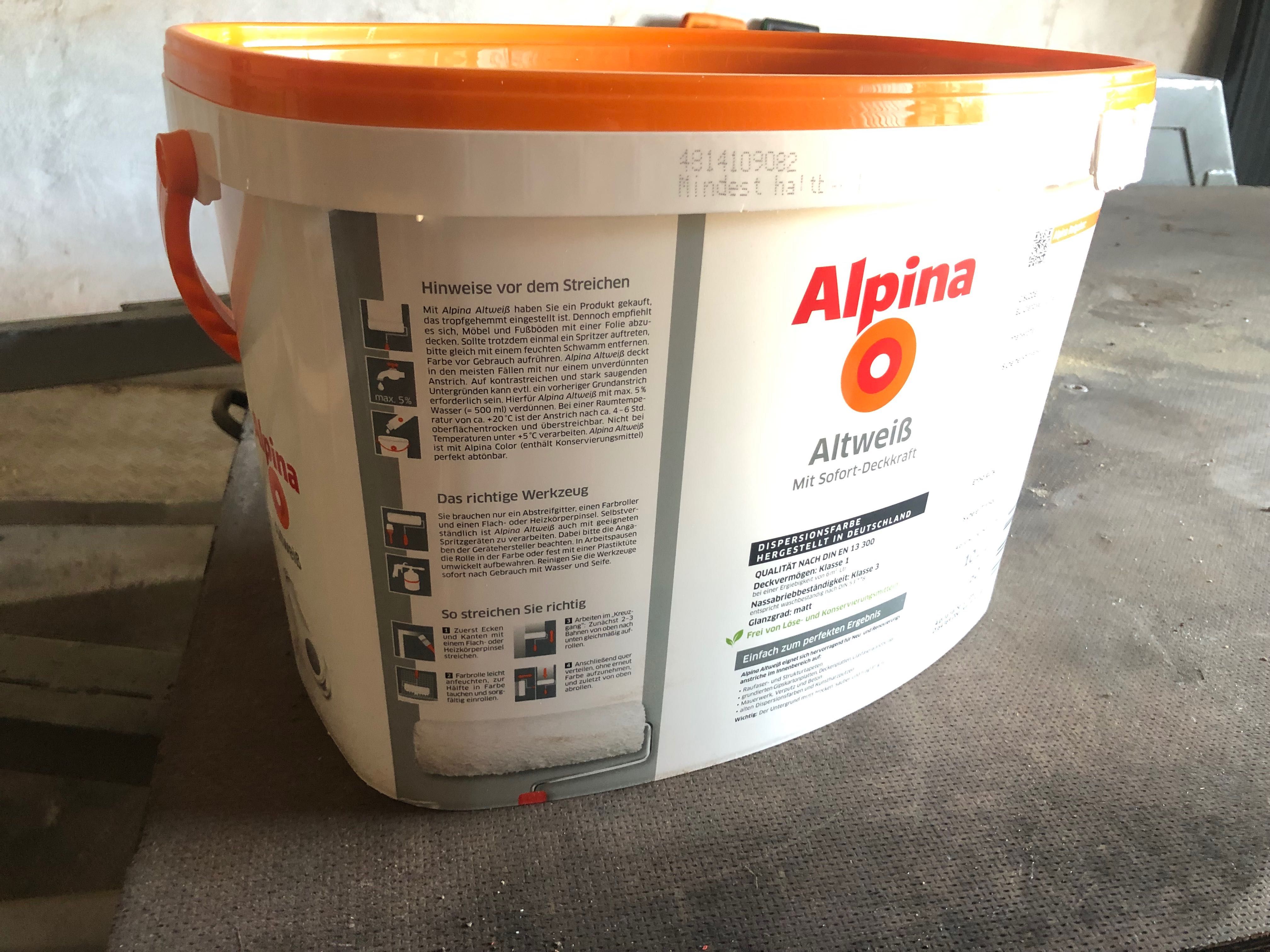 Farba  akrylowa wewnętrzna  biała Alpina 10litrow(dulux,magnat,beckers
