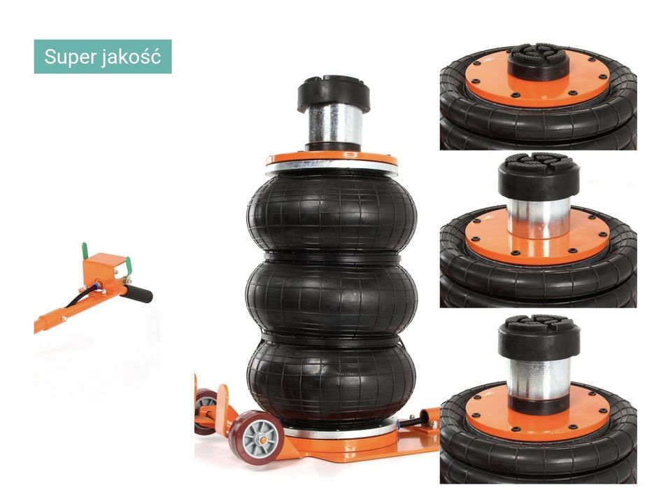 Podnośnik pneumatyczny 3,5T krótki z przystawką bałwanek