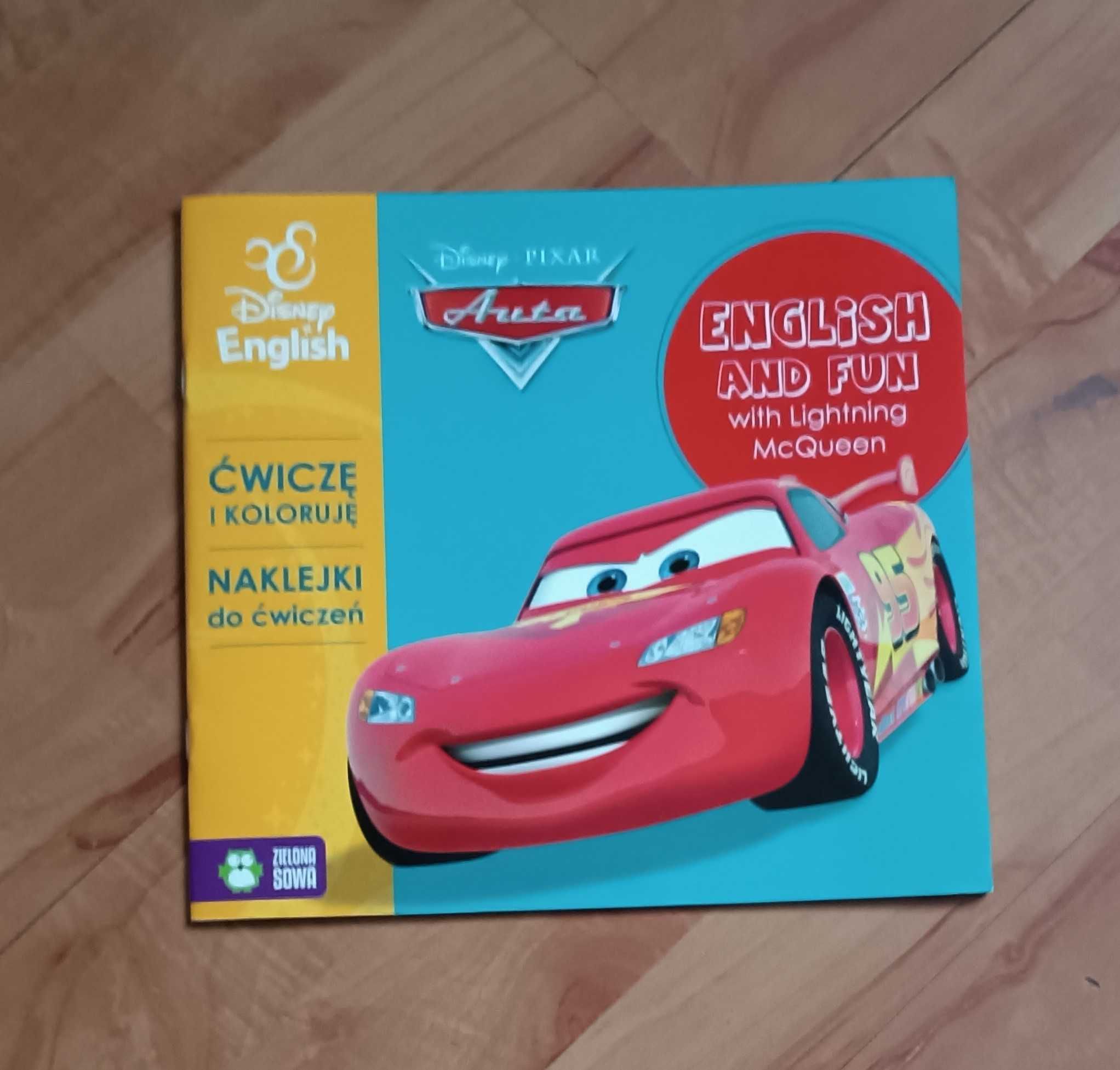 AUTA Książka dla dzieci do nauki języka angielskiego + naklejki