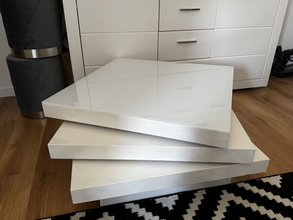 Stolik ława do salonu pokoju nowoczesna rozkładana biały