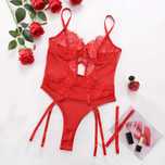 Body Renda Vermelho com Ligas cintura Alta - NOVO Tam L
