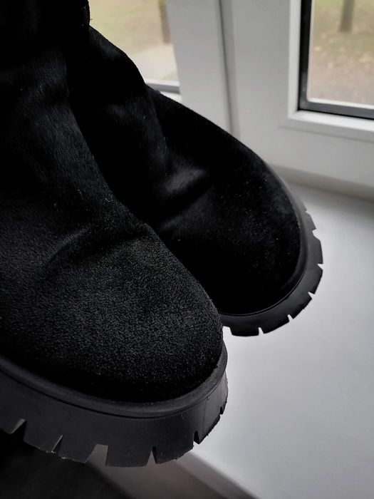 Сапоги замша тракторная подошва