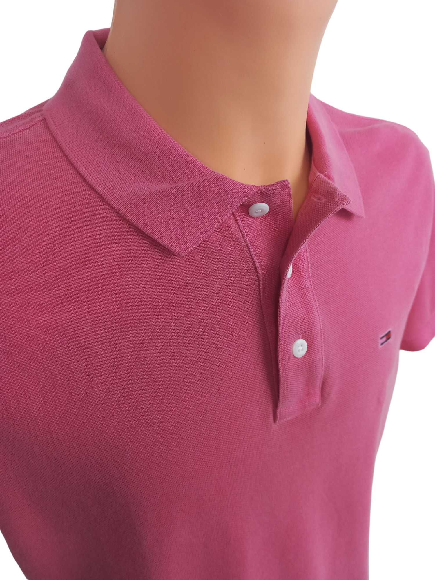 Męska koszulka polo kolor różowy marki Tommy Hilfiger roz. L