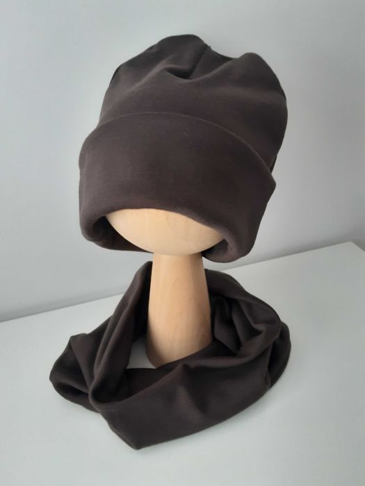 Komplet zimowy merino czapka komin