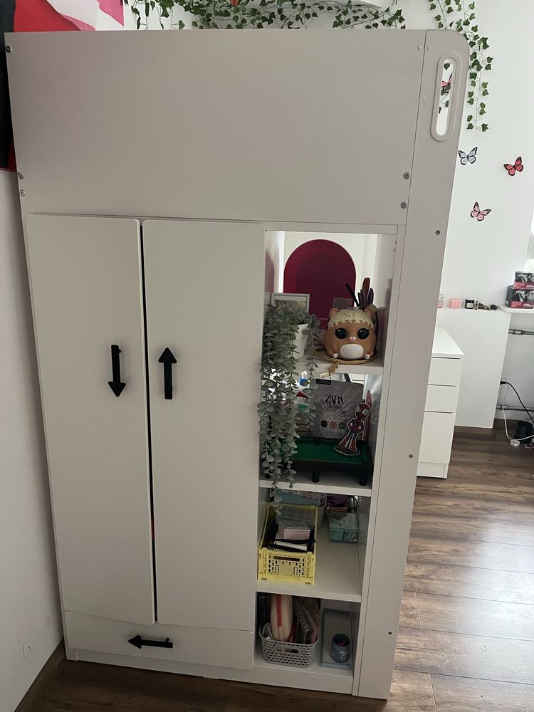 Ikea Smastad łóżko piętrowe na antresoli z biurkiem