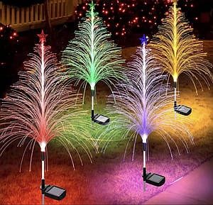 Садовий світильник Ялинка на сонячній панелі (набір 2 шт)