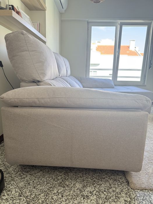 Sofa chaise long beje/cinza