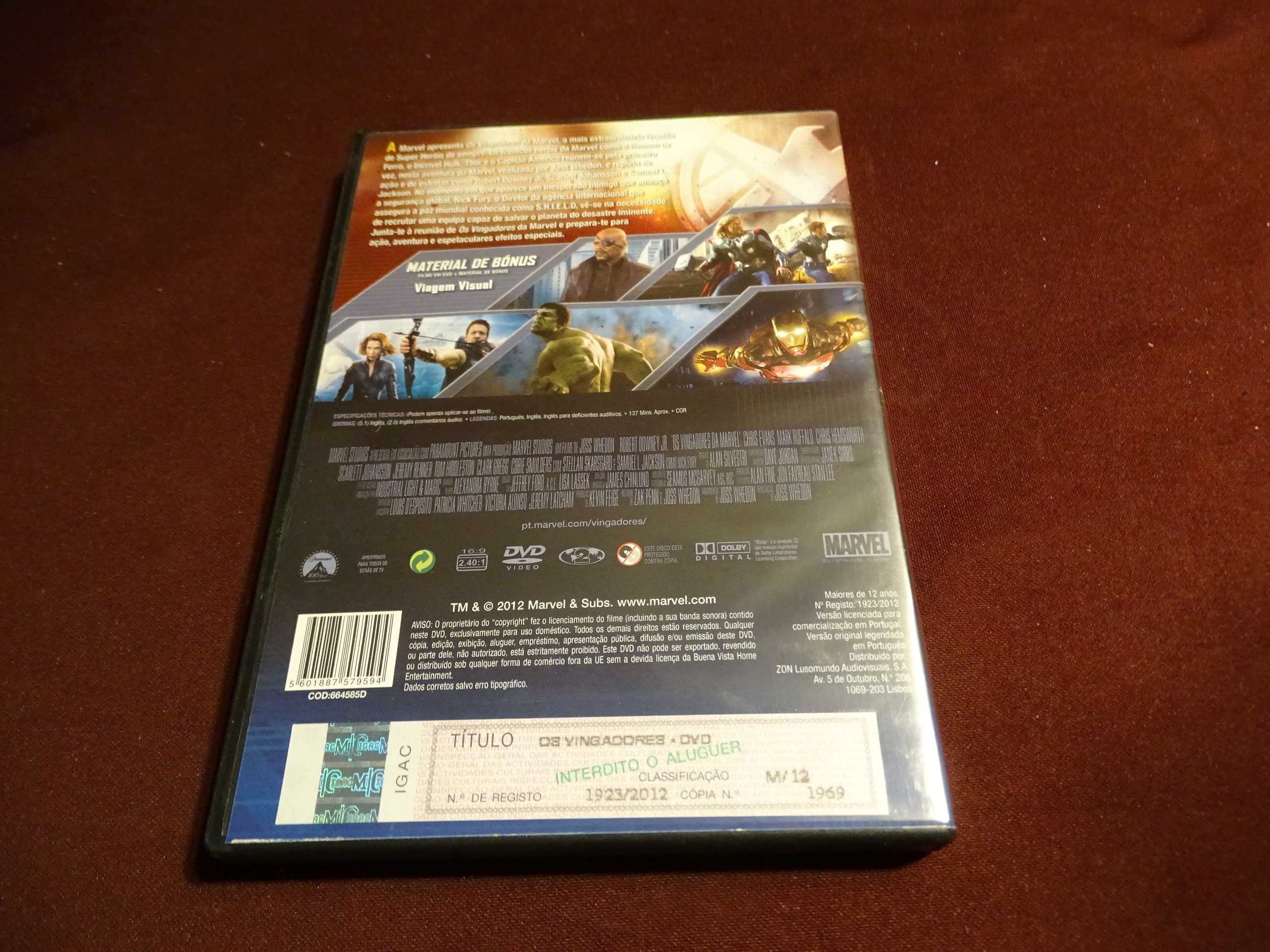 DVD-Os Vingadores da Marvel