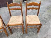 Krzesła kuchenne jadalniane drewniane rattan