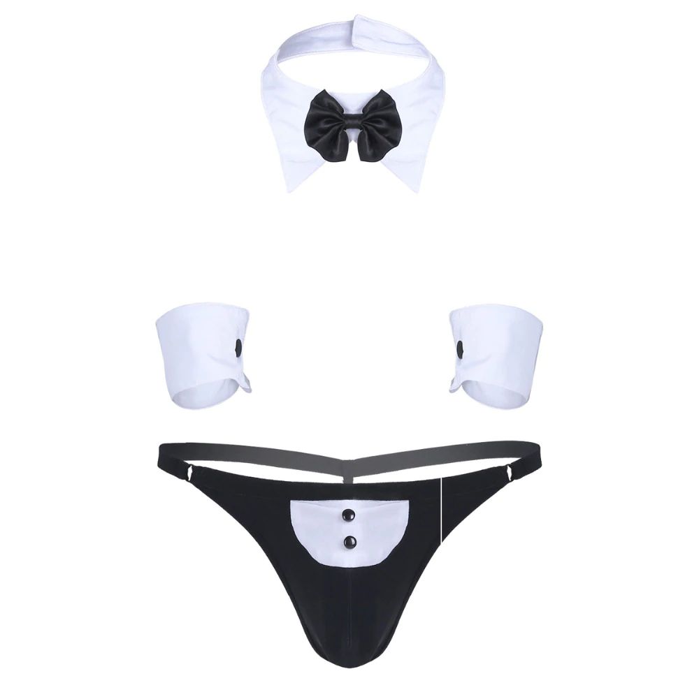 Męski Strój Kelnera KAWALERSKI STRIPTIZ Stringi na Prezent - 3XL