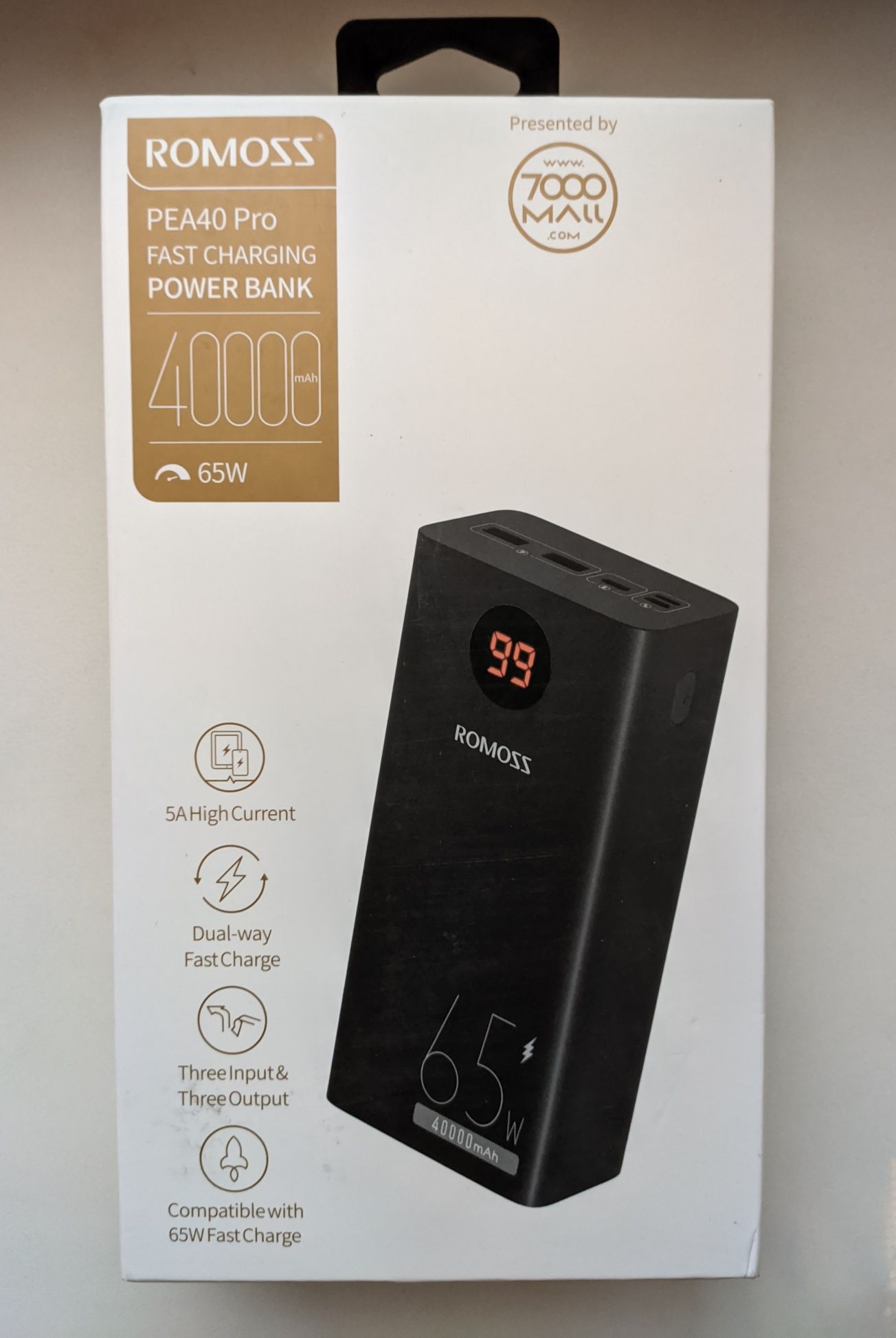 Повербанк для ноутбука Romoss PEA40 Pro 65W 40000 mAh 148 Wh Powerbank