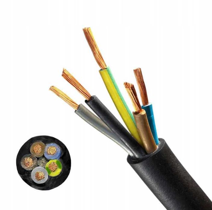 PRZEWÓD KABEL Siłowy Siła OW H05RR-F 5x2,5 20m Gumowy - WYPRZEDAŻ