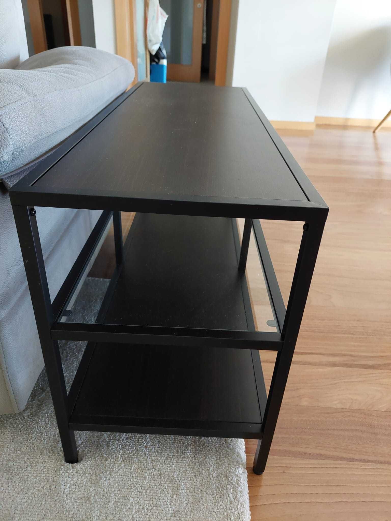Mesa de apoio preta, 100x36x52
