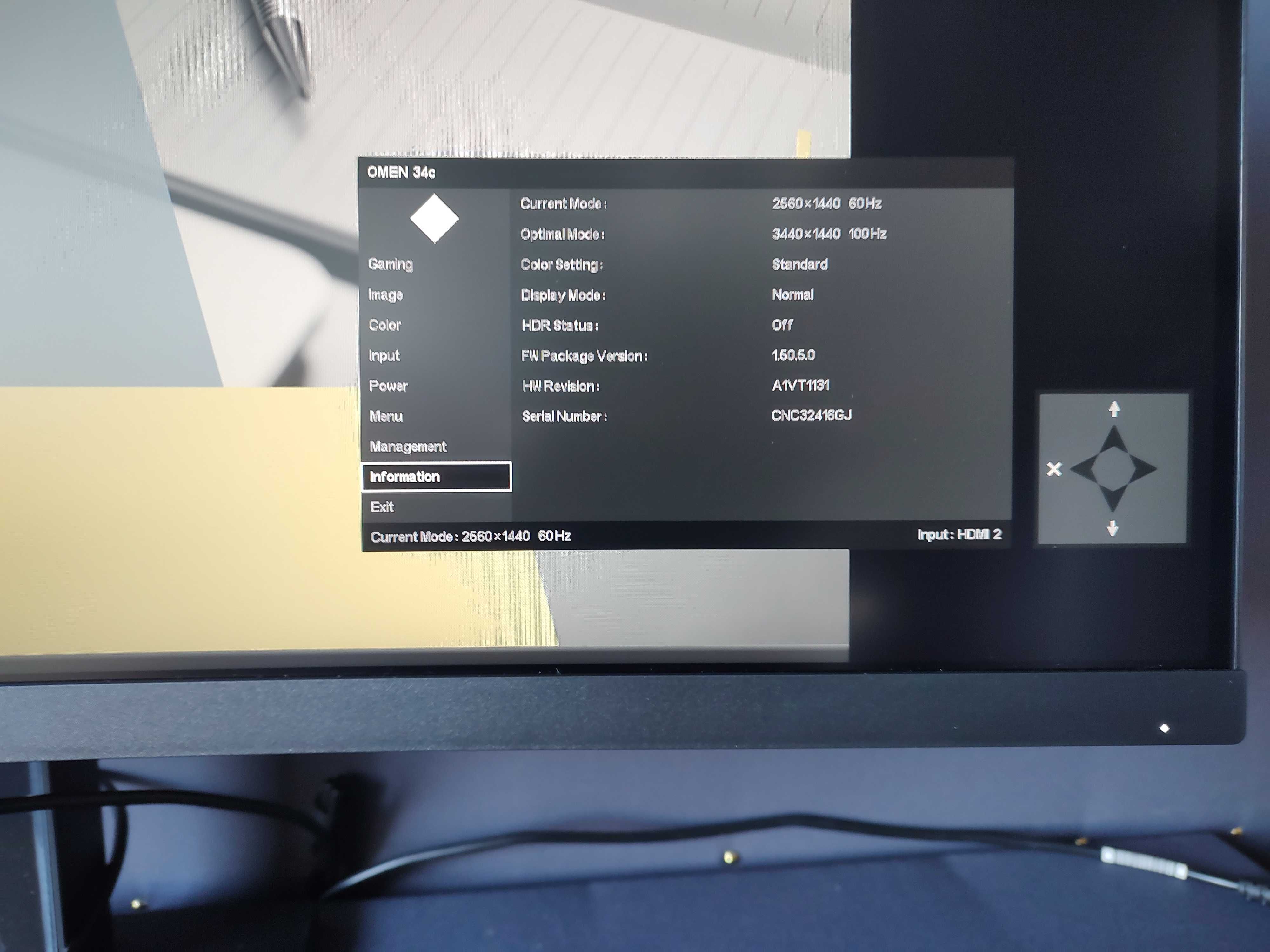 Monitor LED HP Omen 34c
