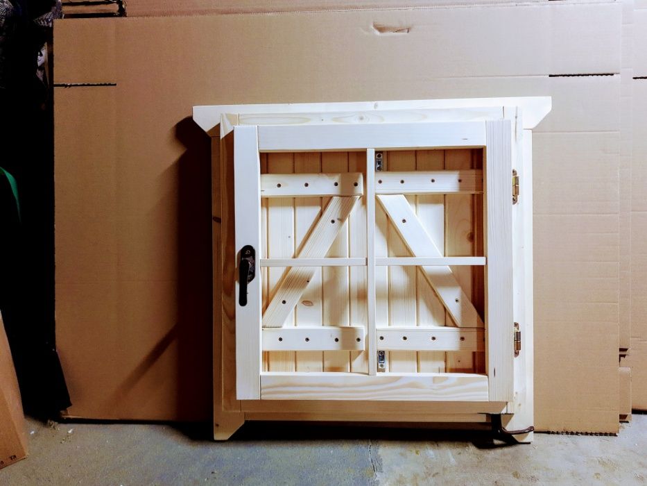 Okno drewniane producent okiennice 60 #do narzędziowego #do altany