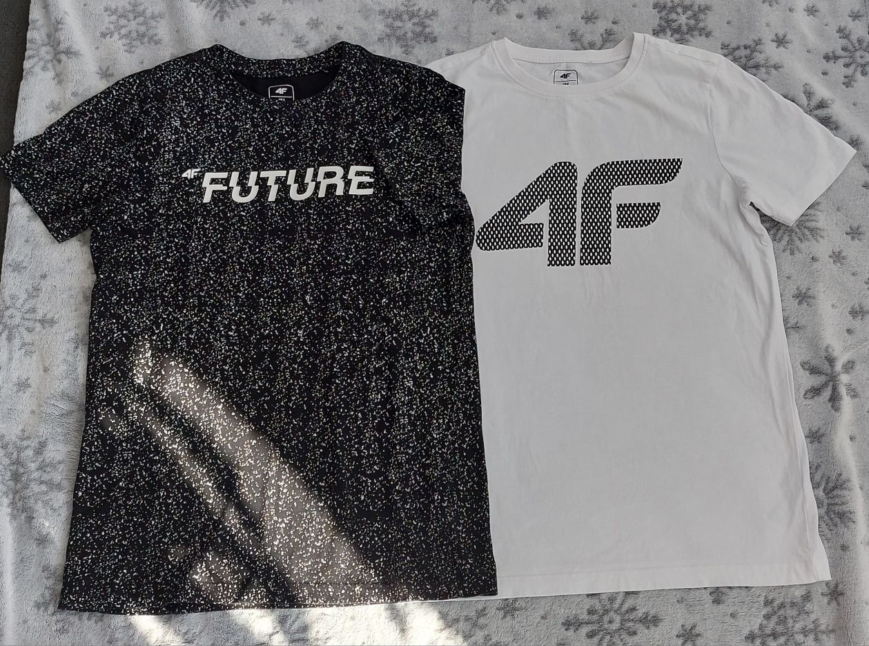 Koszulki chłopięce T-shirty 4F biała i czarna 164