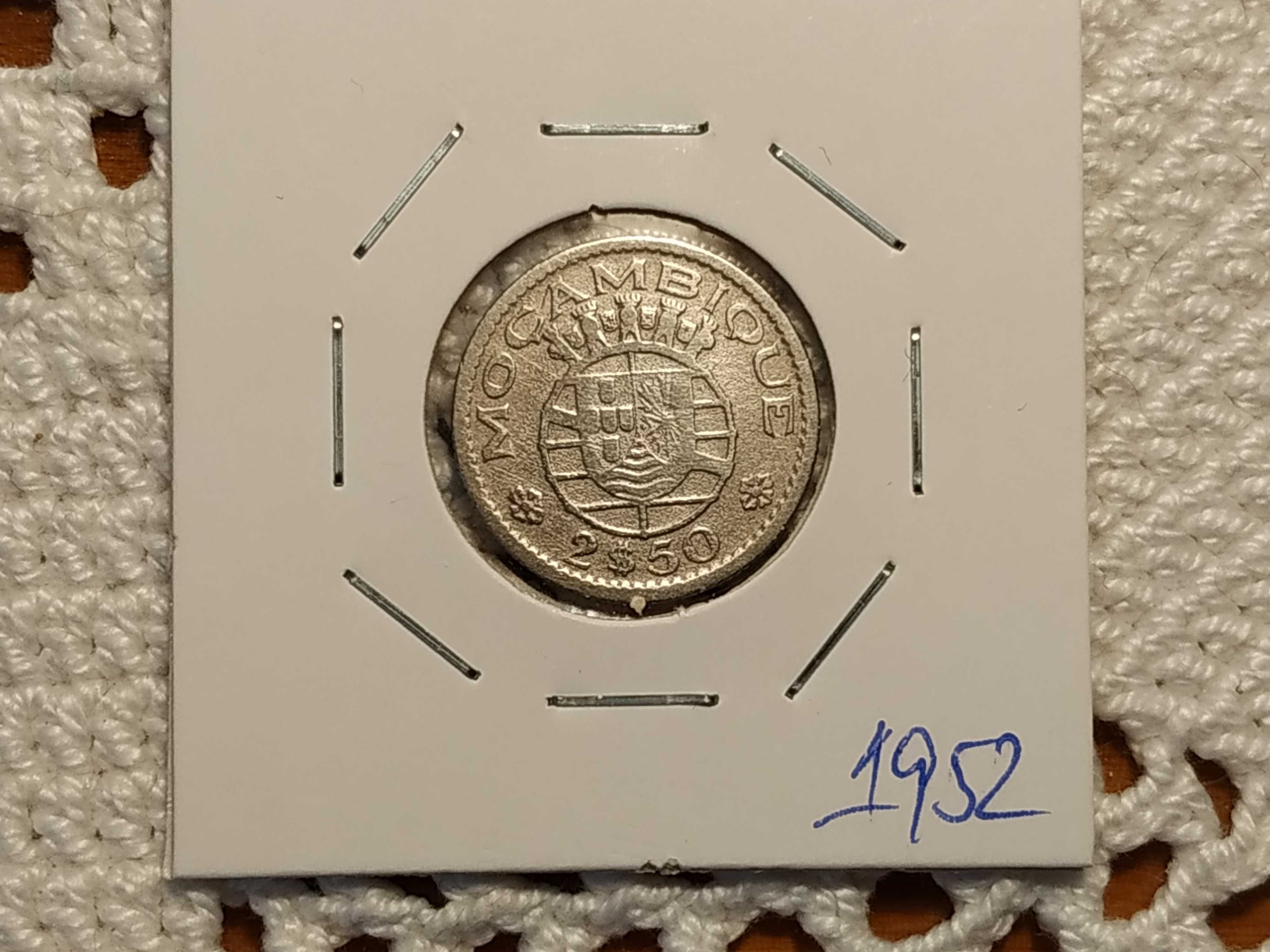 Moçambique - moeda de 2,5 escudos de 1952