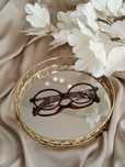 Modne owalne okulary złote zdobienia retro vintage pinterest