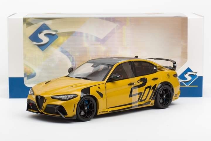 2022 Alfa Romeo Giulia GTA Nagemaakt Yellow Solido 1:18