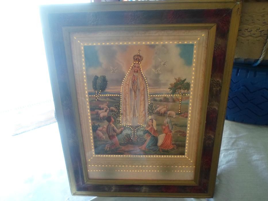 arte sacra quadro da Nossa Sra. de Fatima antigo