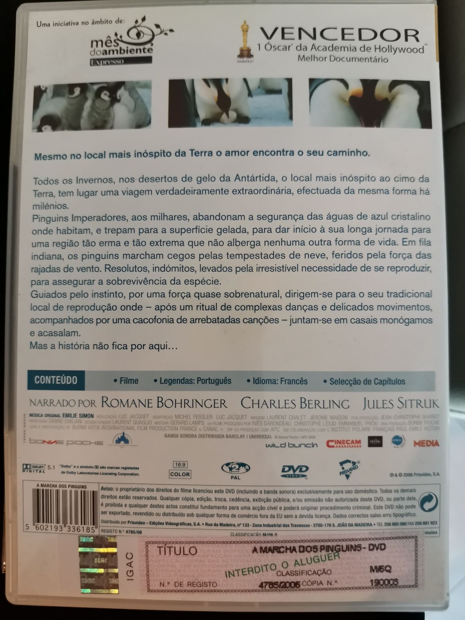 DVD filme A marcha dos pinguins e série Prisión break