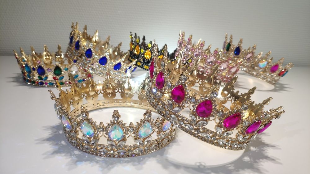 Корона на торт 12,5 см, глітер(харчові блистівки), топери