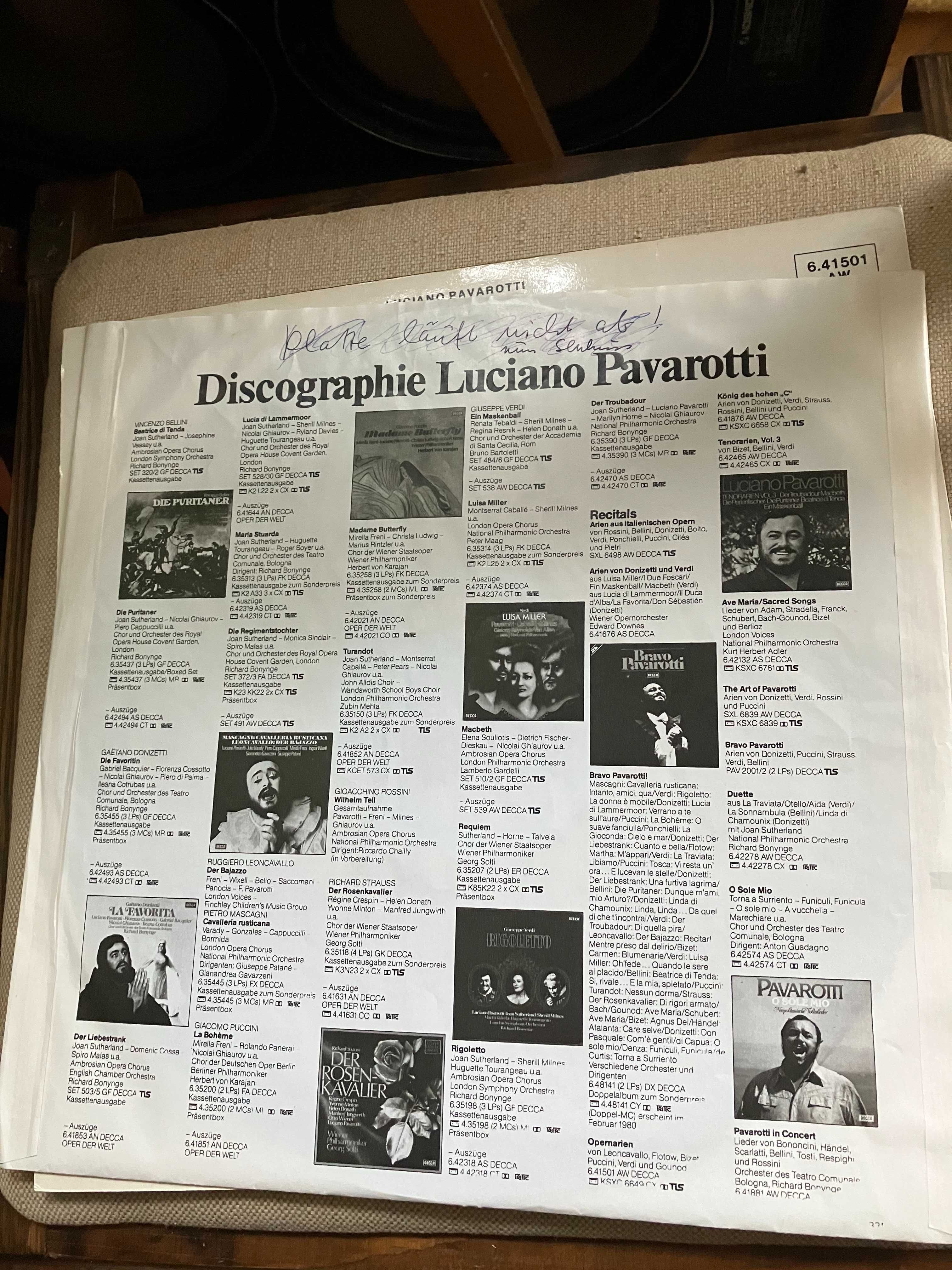 winyl Luciano Pavarotti  "Tenor Arien" mint