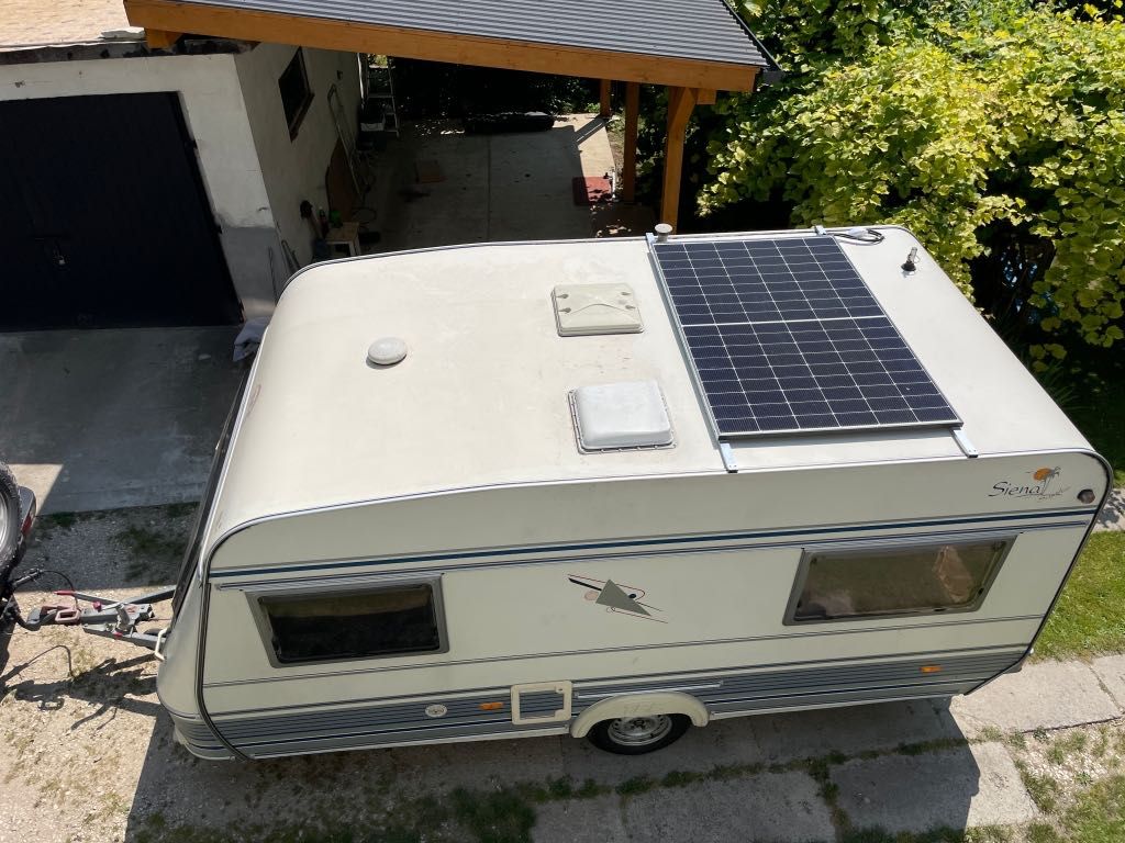 przyczepa kampingowa TEC450, panel 430W, Aku LiFePo4 100Ah full zestaw