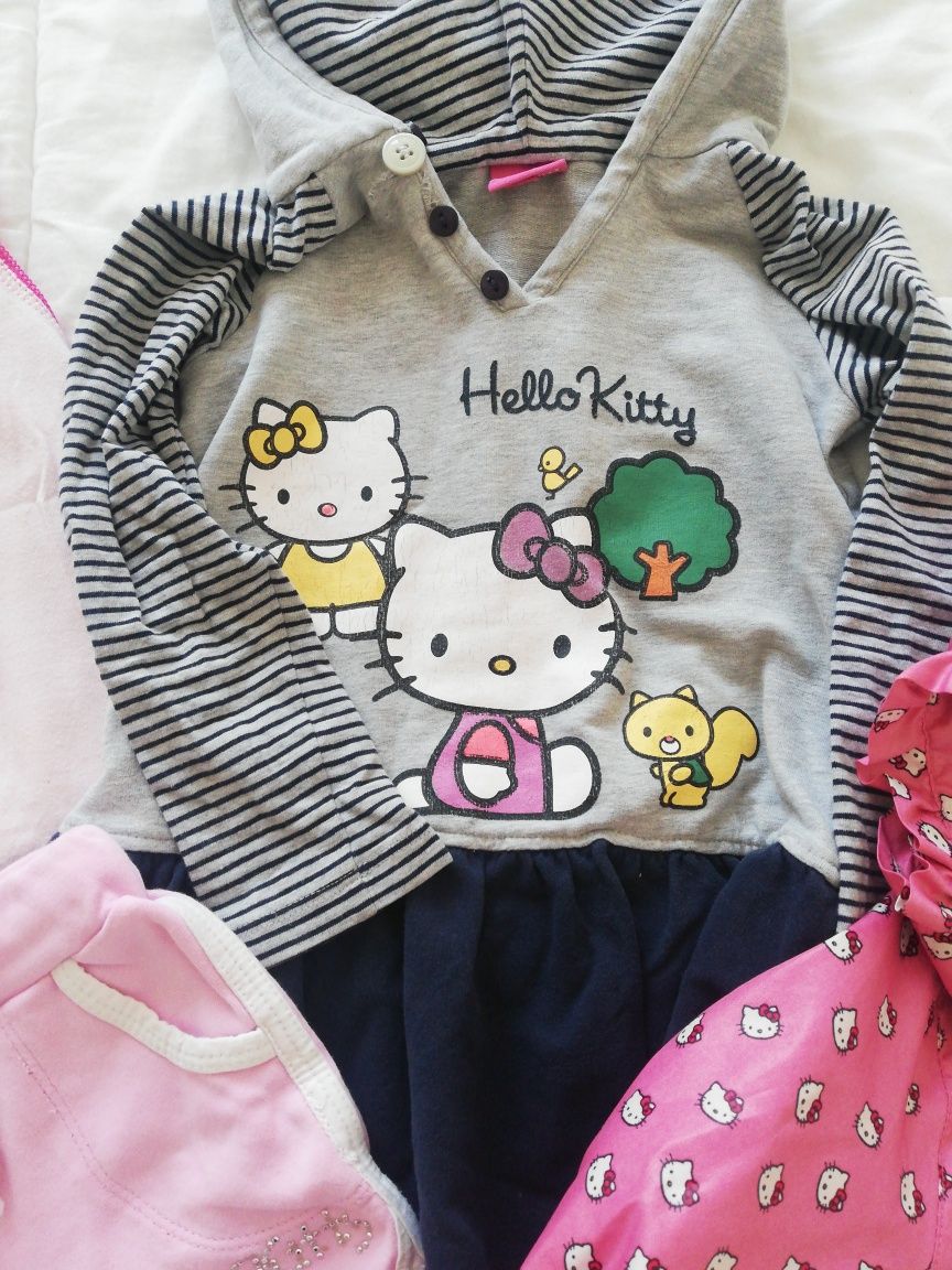 Zestaw kurtka spodenki bluzka koszulka opaska H&M hello kitty