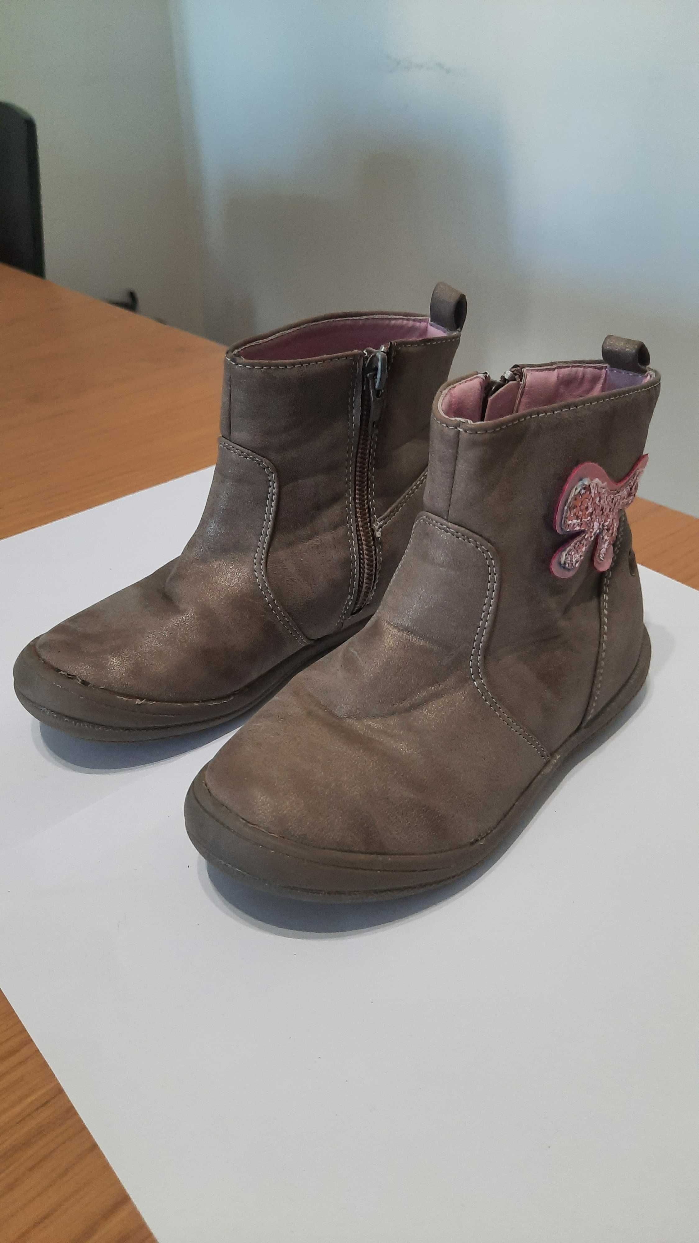 Bota Criança com fecho para menina Bege/Rosa KidClub Tam 26