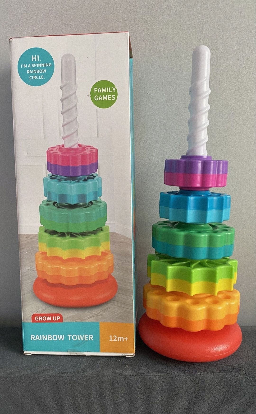 Wieża zakręcona rainbow Tower Montessori jak Fat Brain Toys