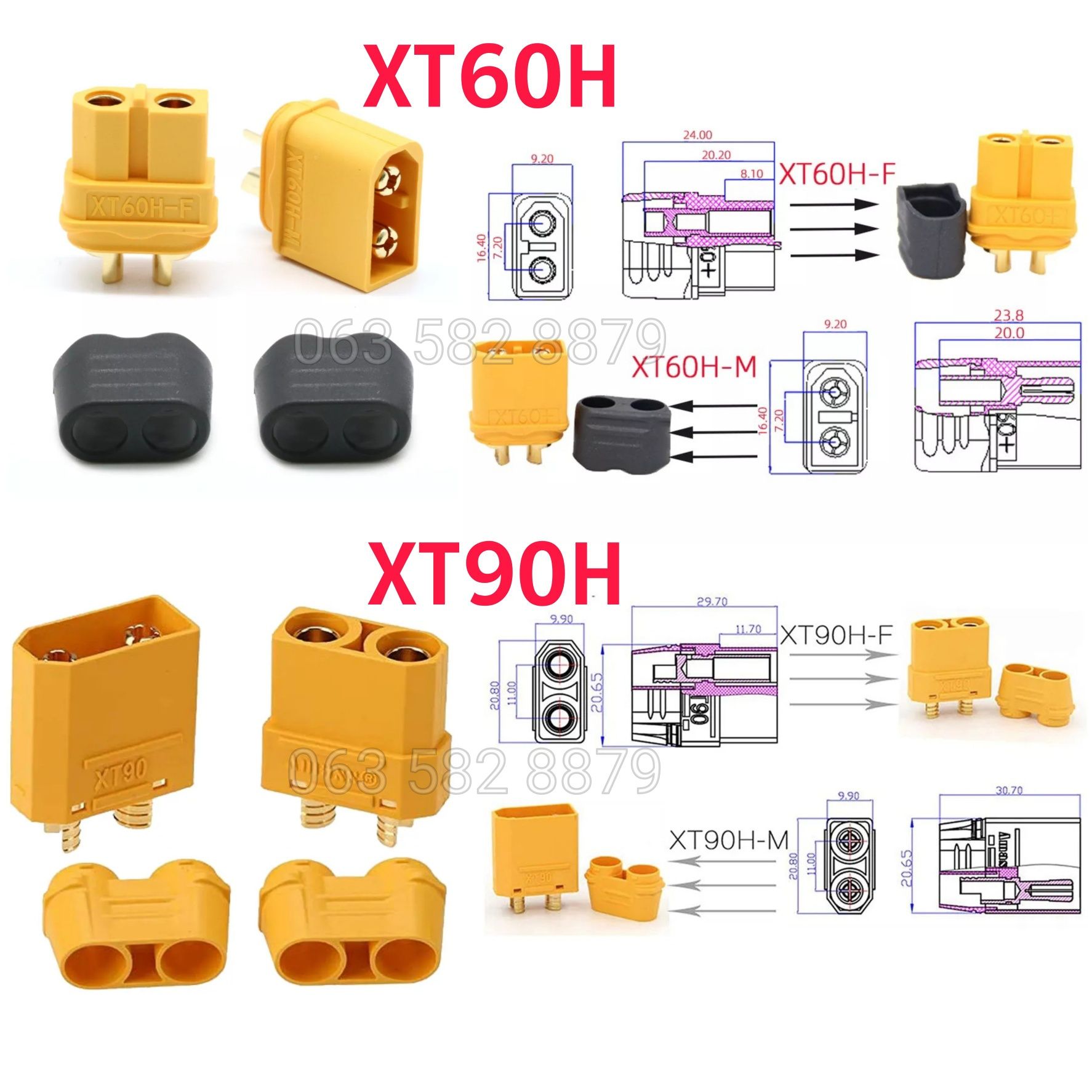 Роз'єми силові Amass XT30, XT60, XT90, MT60, MR30, MR60, XT60 XT60BE-F