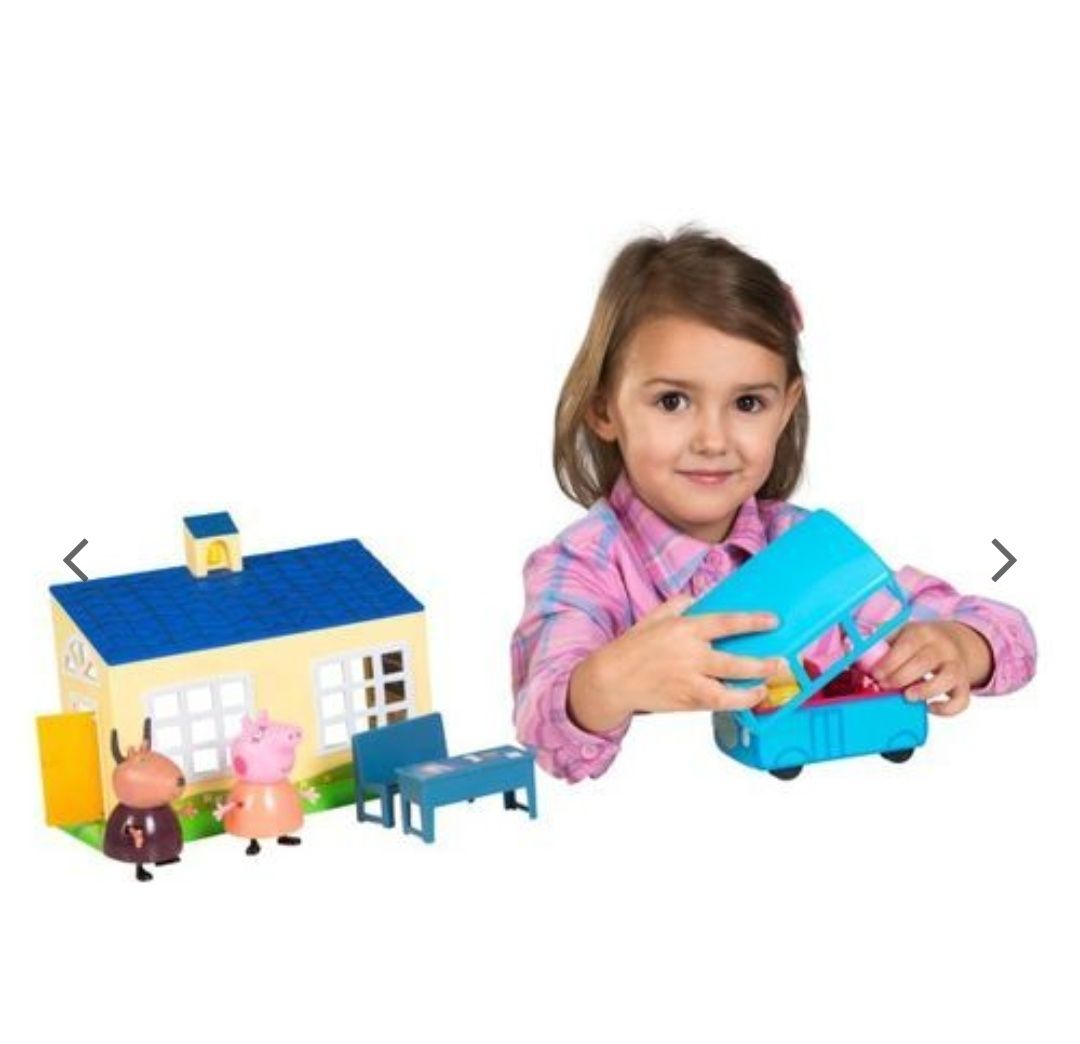 TM TOYS Świnka Peppa Szkoła + Autobus 3 Figurki