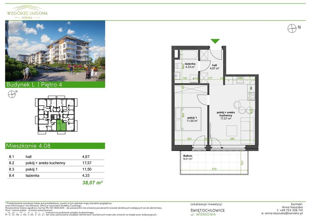 Wzgórze Hugona | Komfortowe Mieszkanie L.4.08