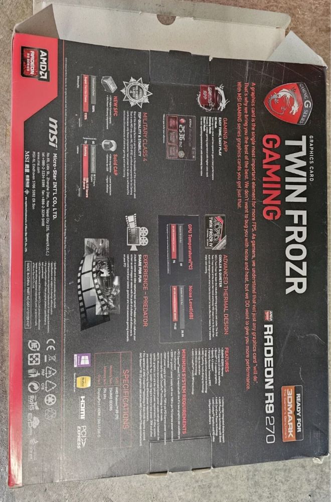 НОВА MSI Radeon R9 270 Gaming 2GB 256BIT GDDR5