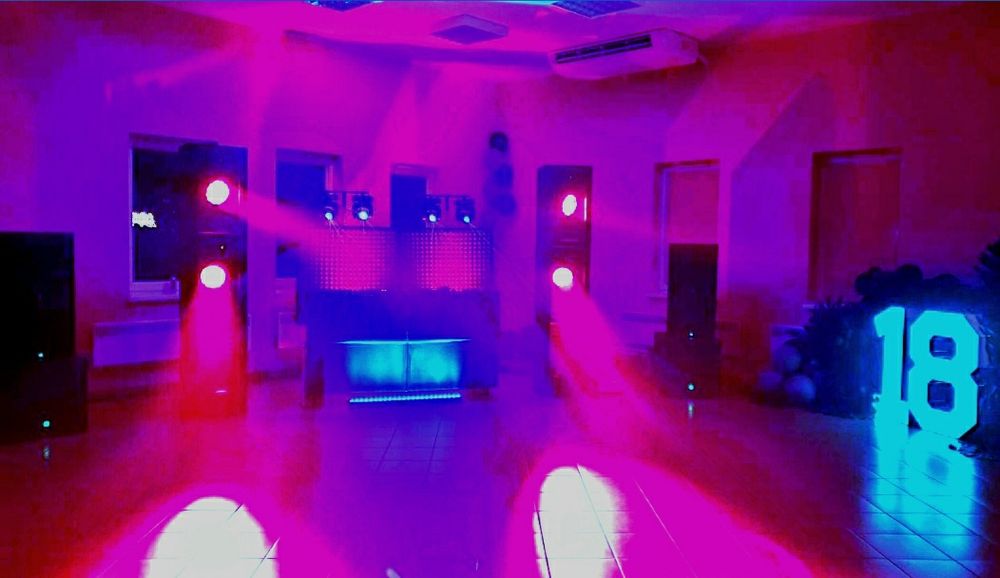 DJ. + Oświetlenie + Nagłośnienie + klubowa 18 + hity 80s + miś  Panda