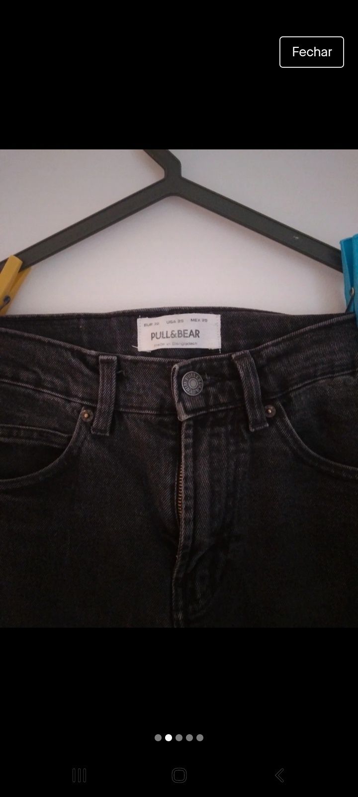 Calças pretas ganga Pull&Bear