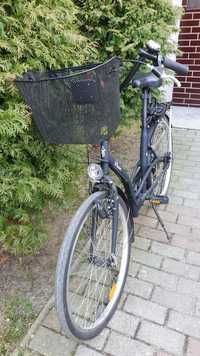 Rower damski B'Twin 5 biegowy  koszyk lampa bagażnik