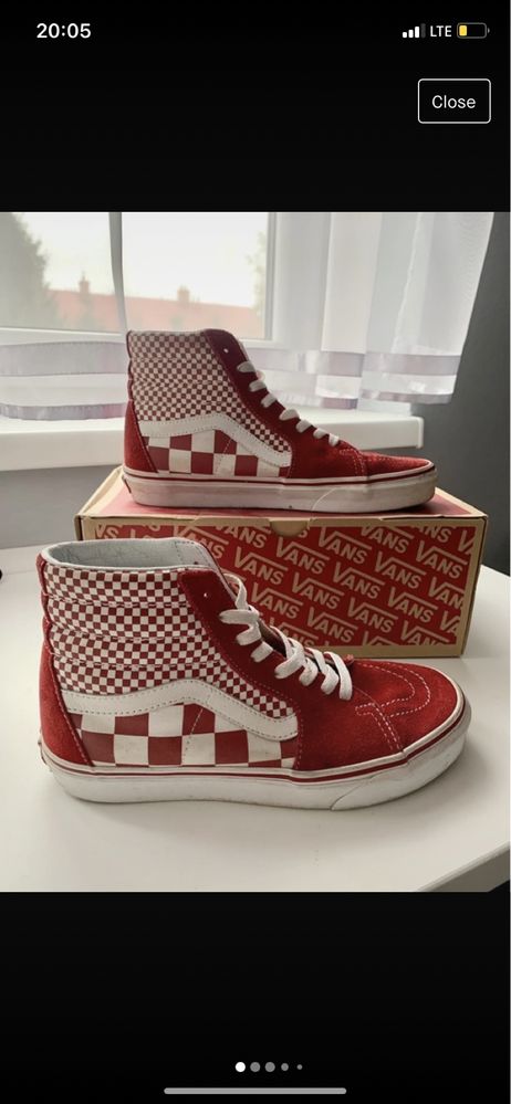 Vans Sk8-hi szachownica czerwone białe