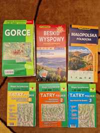 Zestaw używanych map w bardzo dobrym stanie Tatry Górce Beskid Wyspowy