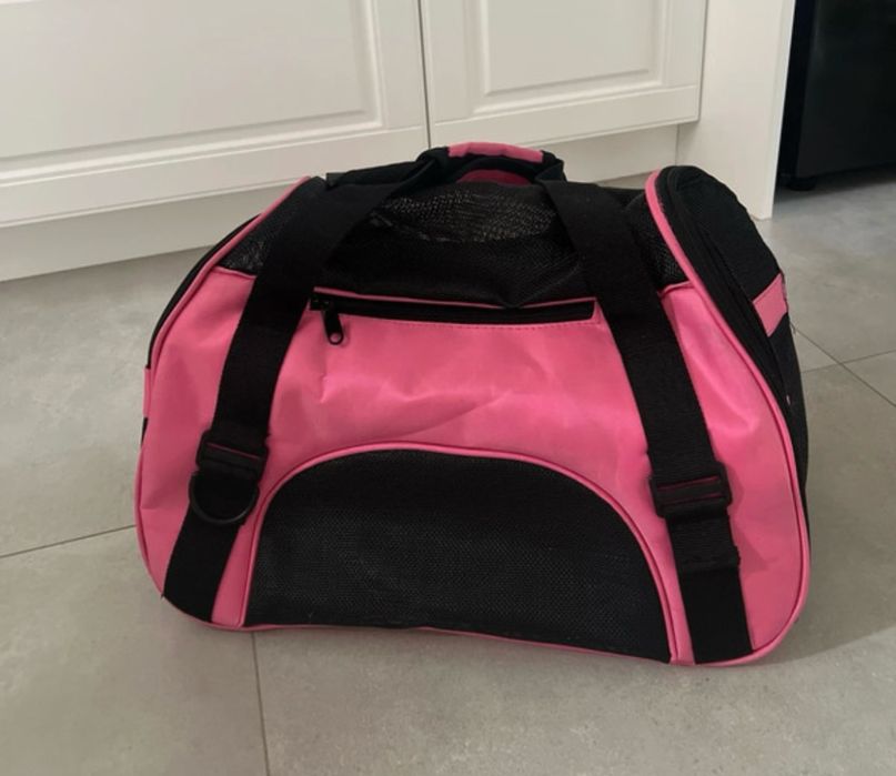 Różowy transporter dla psa, dla yorka